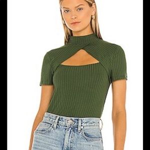 NWT BCBG Max Azria Green Knit Top Revolve Size M